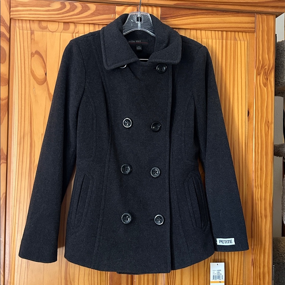 Jason Kole Women's Elegant Black Peacoat